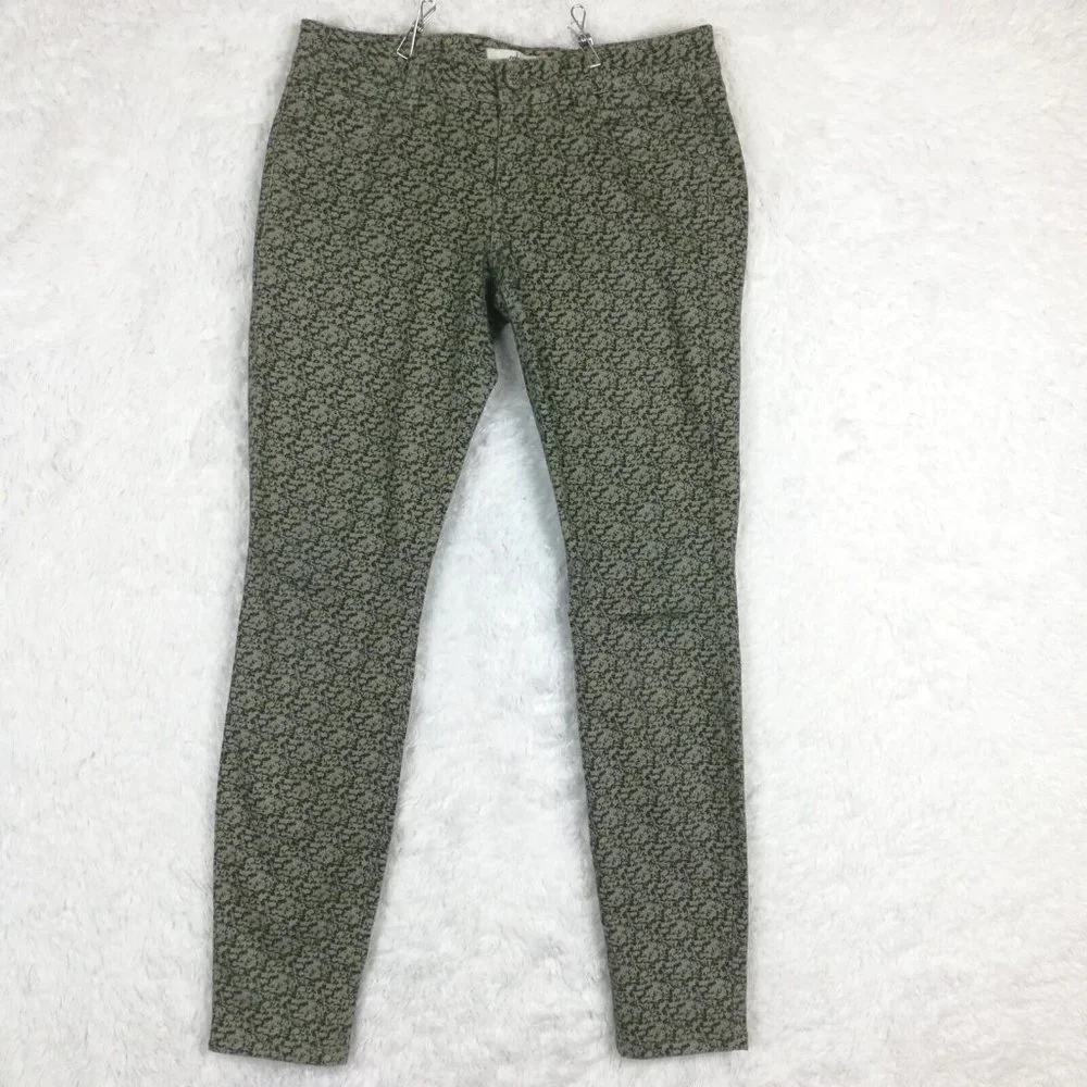 Cabi Womens‎ Jeans Skinny Denim Green Ditzy Floral Stretch Low Rise 4